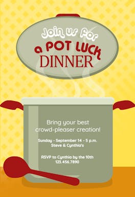 Potluck Invitation Template (Free)  Greetings Island